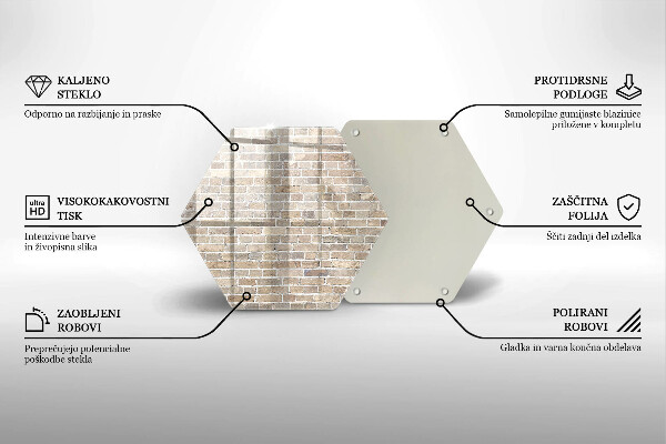 Steklena podloga za rezanje Svetla opečna stena