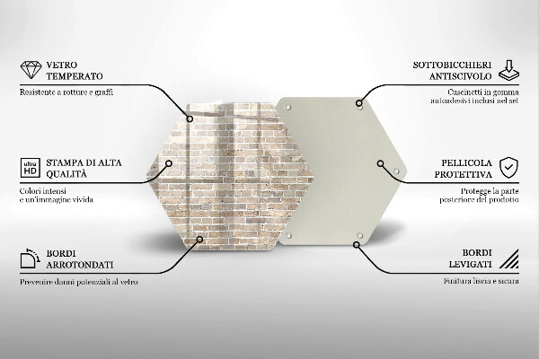 Steklena podloga za rezanje Svetla opečna stena