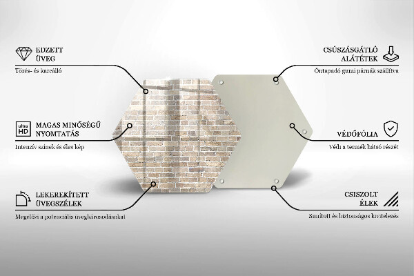 Steklena podloga za rezanje Svetla opečna stena