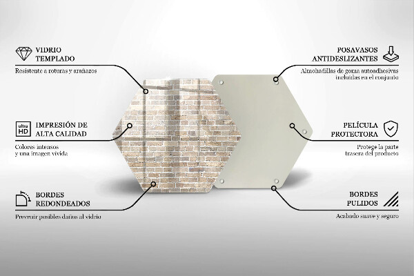 Steklena podloga za rezanje Svetla opečna stena
