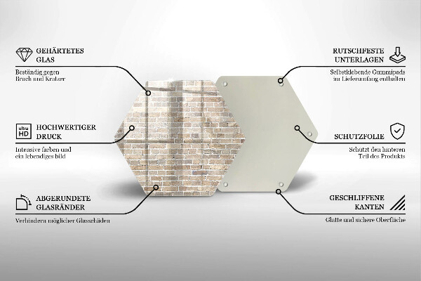 Steklena podloga za rezanje Svetla opečna stena