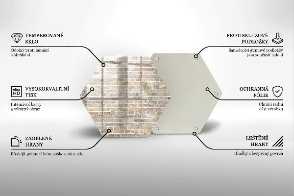 Steklena podloga za rezanje Svetla opečna stena