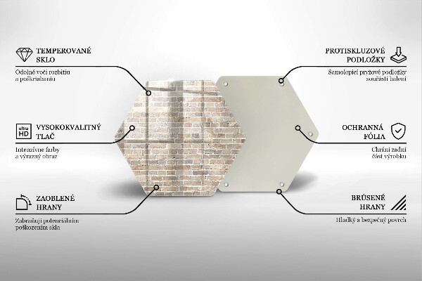 Steklena podloga za rezanje Svetla opečna stena
