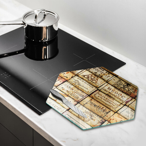 Steklena podloga za rezanje Stari vinski zamaški