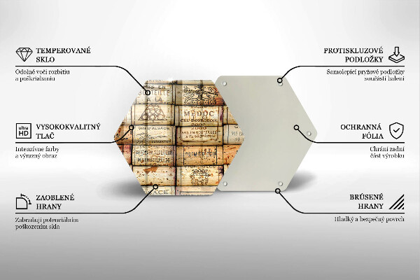 Steklena podloga za rezanje Stari vinski zamaški