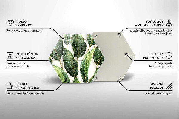 Steklena podloga za rezanje Bananini listi