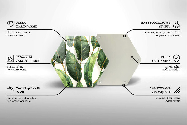 Steklena podloga za rezanje Bananini listi