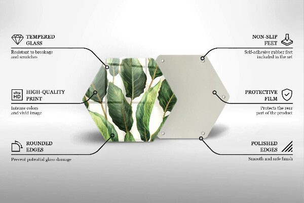 Steklena podloga za rezanje Bananini listi