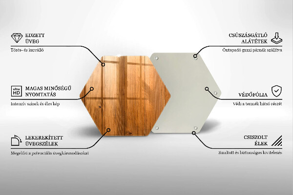 Steklena podloga za rezanje Lesene deske