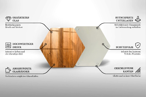 Steklena podloga za rezanje Lesene deske