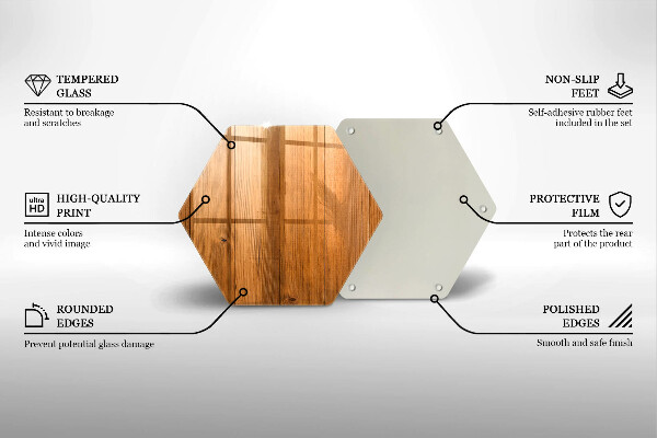Steklena podloga za rezanje Lesene deske
