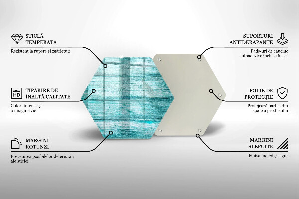 Steklena podloga za rezanje Vintage lesene deske