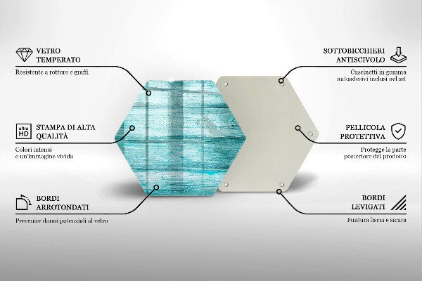 Steklena podloga za rezanje Vintage lesene deske