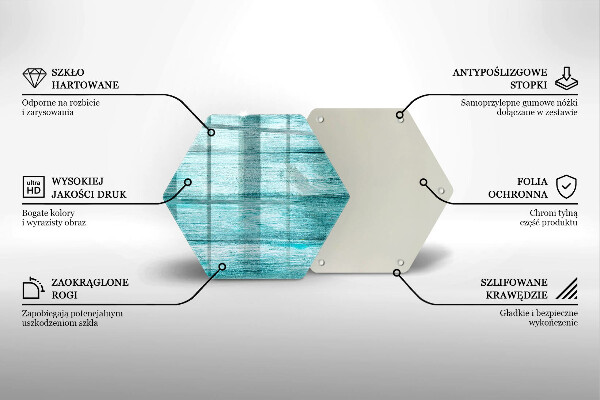 Steklena podloga za rezanje Vintage lesene deske