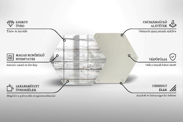 Steklena podloga za rezanje Svetle lesene deske