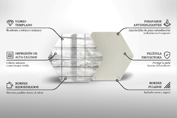 Steklena podloga za rezanje Svetle lesene deske