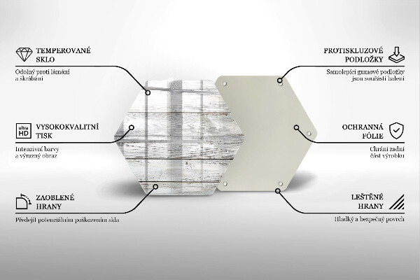 Steklena podloga za rezanje Svetle lesene deske