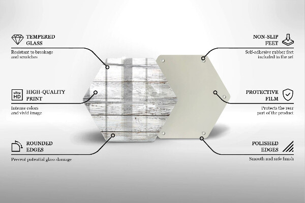 Steklena podloga za rezanje Svetle lesene deske