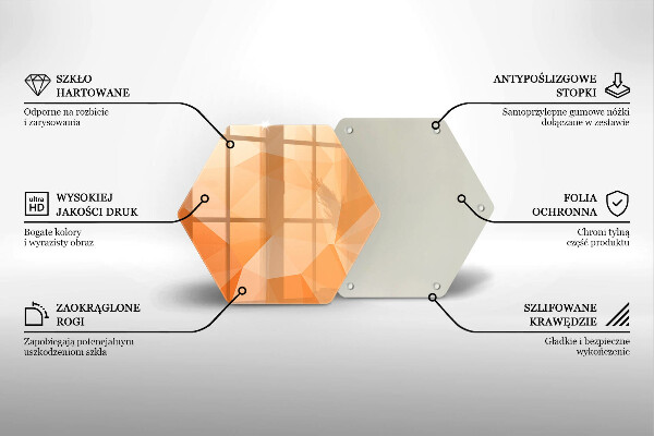Steklena podloga za rezanje Geometrijsko ozadje