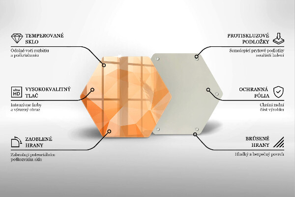 Steklena podloga za rezanje Geometrijsko ozadje