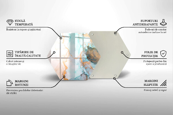 Steklena podloga za rezanje Marmorna abstrakcija