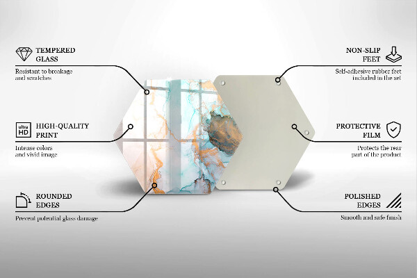 Steklena podloga za rezanje Marmorna abstrakcija