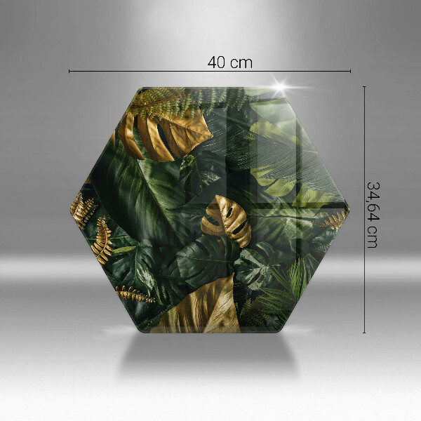 Steklena podloga za rezanje Zlati listi monstere
