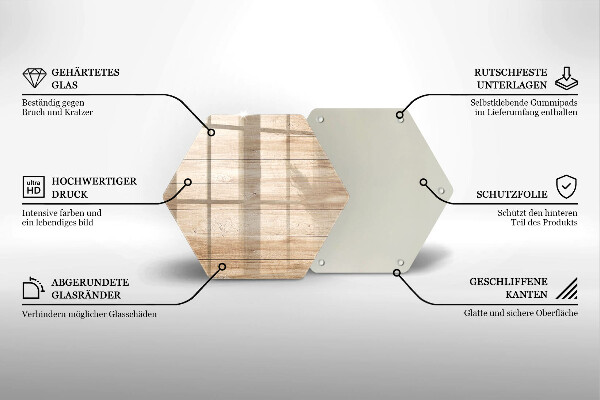Steklena podloga za rezanje Lesene deske