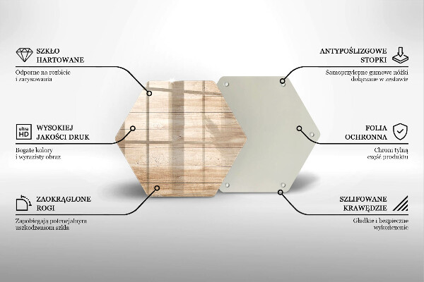 Steklena podloga za rezanje Lesene deske
