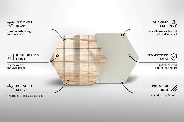 Steklena podloga za rezanje Lesene deske