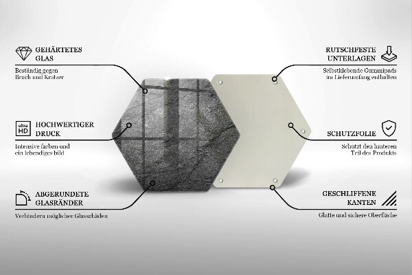 Steklena podloga za rezanje Kamnita tekstura