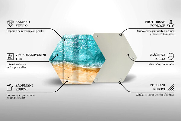Steklena podloga za rezanje Plaža obala in morje