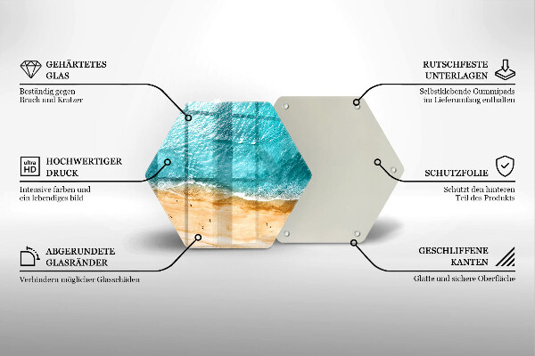 Steklena podloga za rezanje Plaža obala in morje