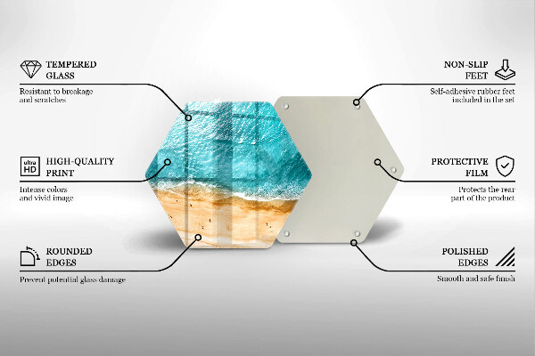 Steklena podloga za rezanje Plaža obala in morje