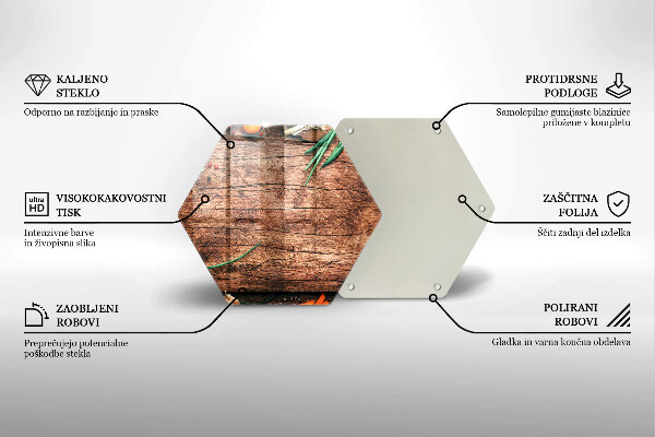 Steklena podloga za rezanje Lesena kuhinjska deska