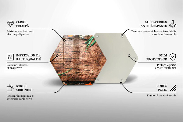 Steklena podloga za rezanje Lesena kuhinjska deska