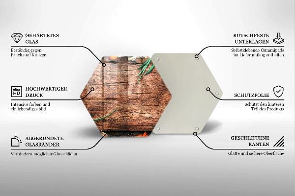 Steklena podloga za rezanje Lesena kuhinjska deska