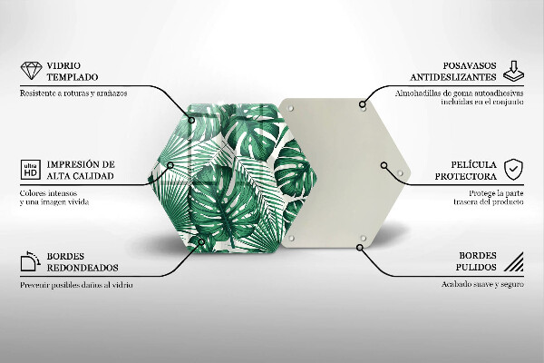Steklena podloga za rezanje Listi monstere