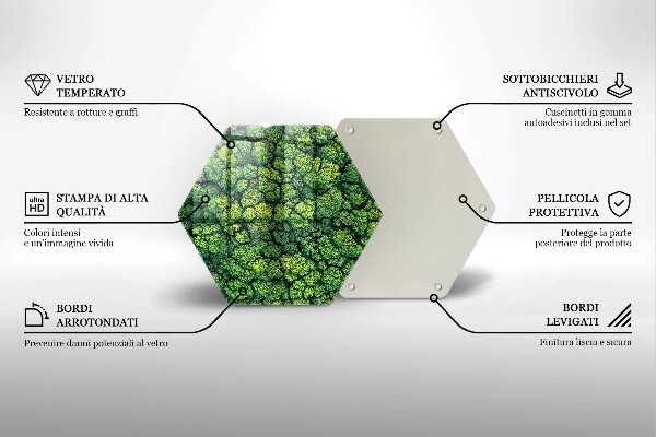 Steklena podloga za rezanje Naravna rastlina mah