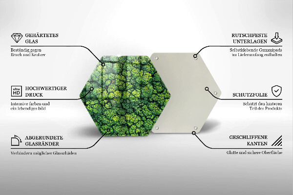 Steklena podloga za rezanje Naravna rastlina mah