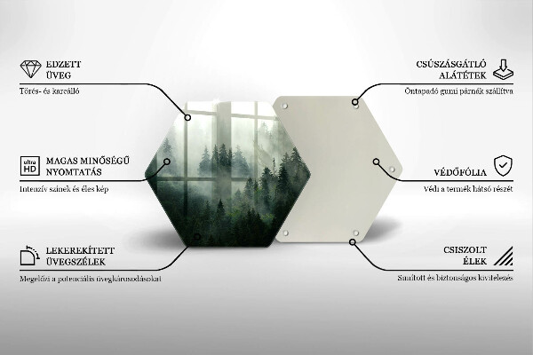 Steklena podloga za rezanje Meglena gozdna pokrajina