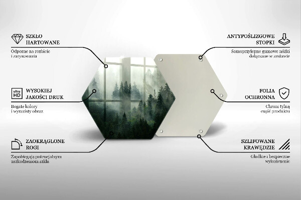 Steklena podloga za rezanje Meglena gozdna pokrajina