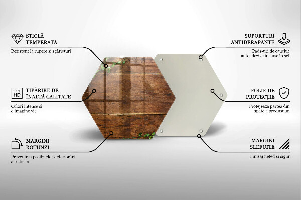 Steklena podloga za rezanje Lesene deske in listi