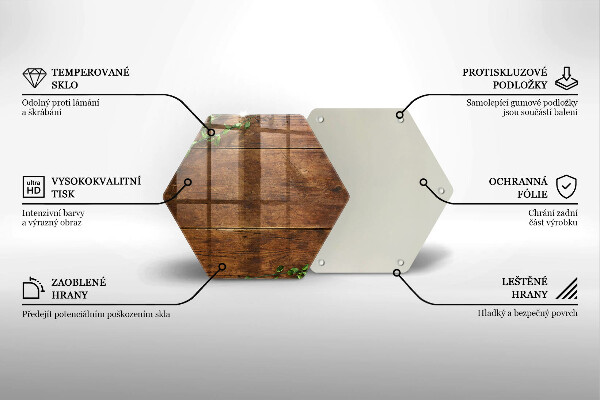 Steklena podloga za rezanje Lesene deske in listi