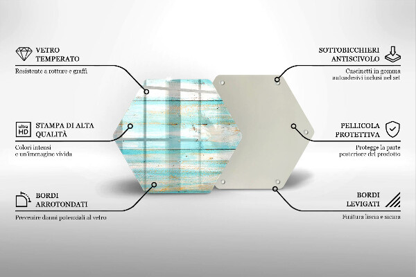 Steklena podloga za rezanje Vintage lesene plošče
