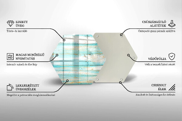 Steklena podloga za rezanje Vintage lesene plošče