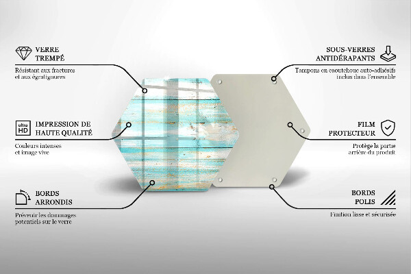 Steklena podloga za rezanje Vintage lesene plošče