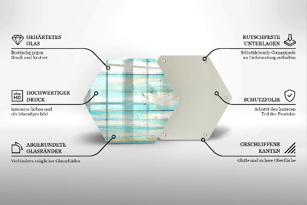 Steklena podloga za rezanje Vintage lesene plošče