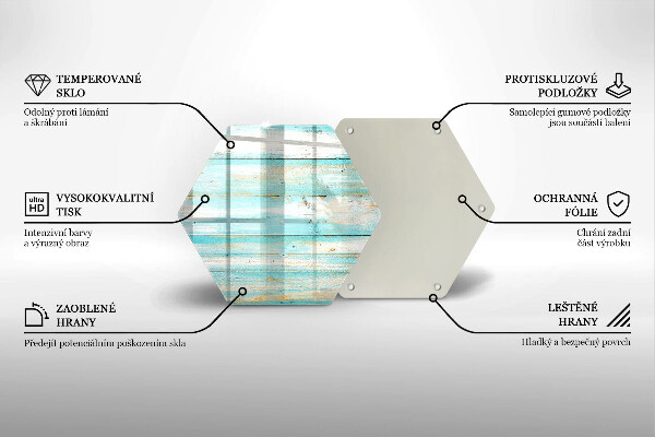 Steklena podloga za rezanje Vintage lesene plošče