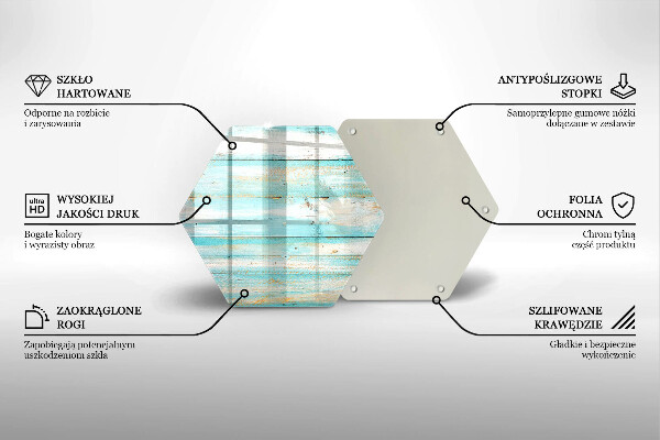 Steklena podloga za rezanje Vintage lesene plošče